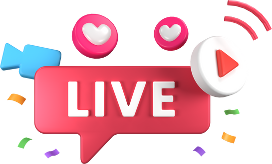 Livestream Broadcast Live 3D Illustration